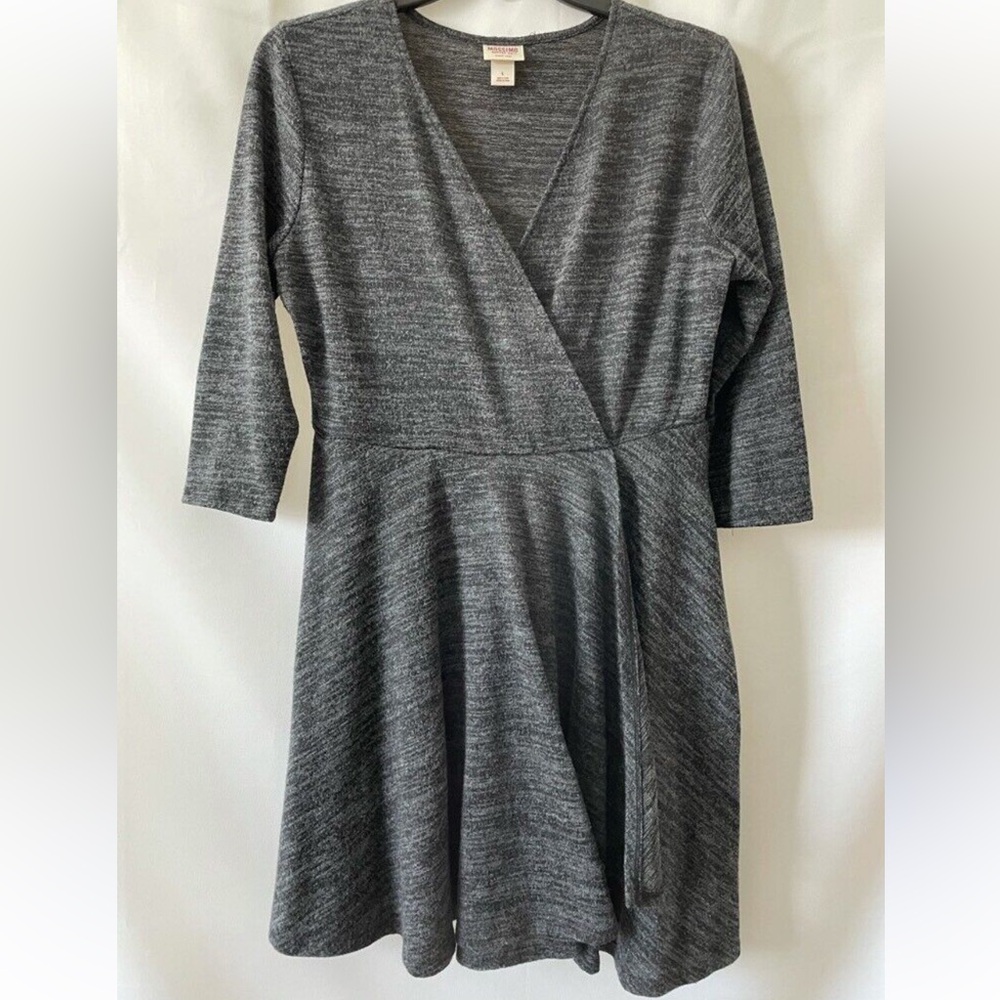 Mossimo Supply Co- Fit and Flare Dress with V-Neck, Gray, Size XL